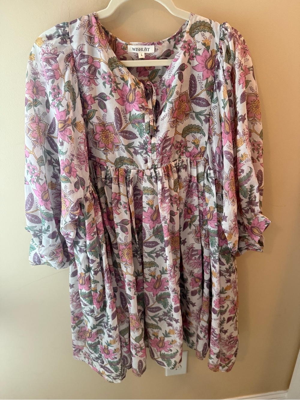 Wishlist Blockprint romantic floral dress size large